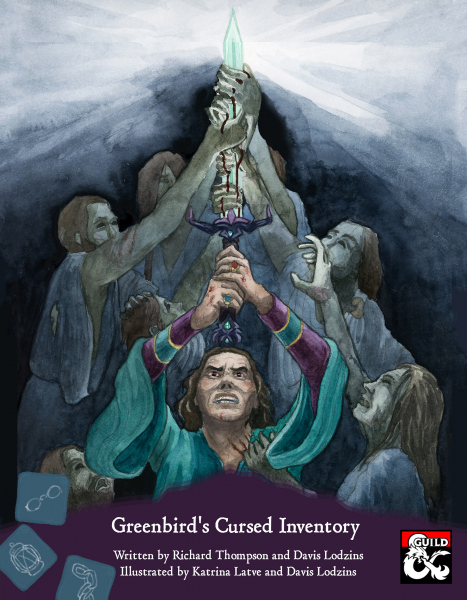 Cover for&nbsp;Greenbird's Cursed Inventory, a D&amp;D supplementmade by GreenBirdRPGs.
